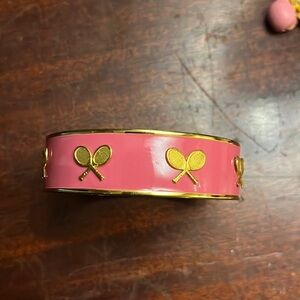 Jenna Conner Pink Enamel Tennis Racket Bangle